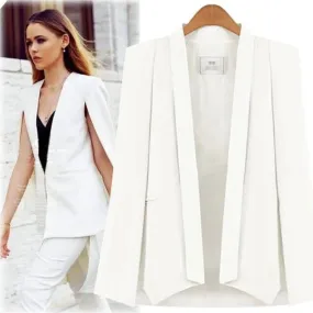 Aurora Cape Blazer in White and Black